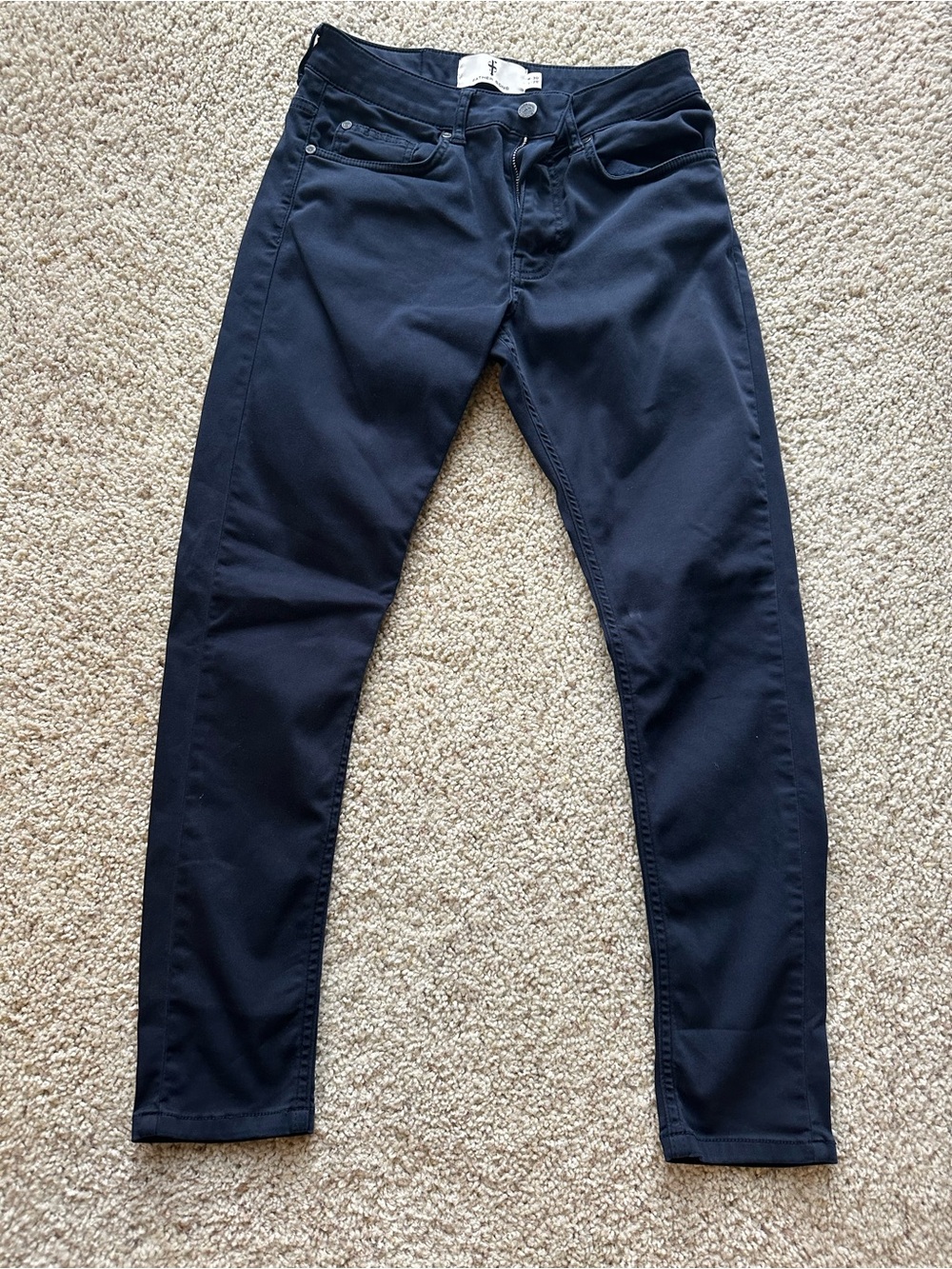 Father Sons Men's Slim Sateen Pants in navy